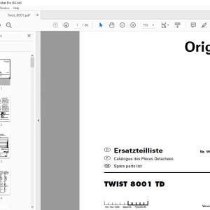 Pottinger TWIST 8001 TD Muck Spreader Parts Manual - PDF DOWNLOAD