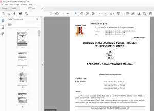 Pronar T653 T653-1 T653-2 DOUBLE-AXLE THREE-SIDE DUMPER Operation Manual PDF