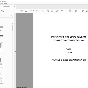 Pronar T663 T663-1 PRZYCZEPA ROLNICZA KATALOG CZĘŚCI ZAMIENNYCH PDF