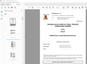 Pronar T672 T672-1 DOUBLE-AXLE TRAILER & THREE-SIDE DUMPER Operation & Manual PDF