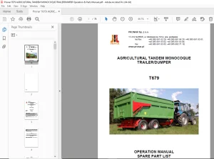 Pronar T679 AGRICULTURAL TANDEM MONOCOQUE Operation & Parts Manual PDF