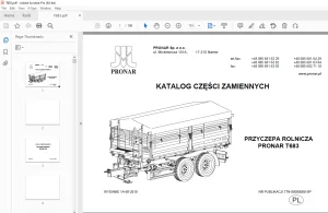 Pronar T683 PRZYCZEPA ROLNICZA KATALOG CZฤลCI ZAMIENNYCH PDF