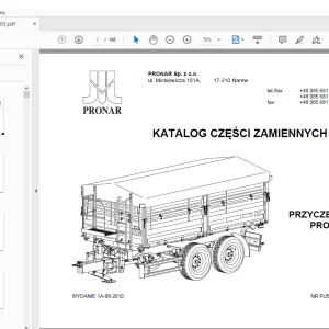Pronar T683 PRZYCZEPA ROLNICZA KATALOG CZĘŚCI ZAMIENNYCH PDF