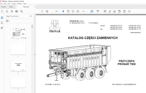 Pronar T900 PRZYCZEPA ROLNICZA KATALOG CZĘŚCI ZAMIENNYCH PDF