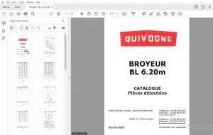QUIVOGNE BROYEUR BL 6.20m CATALOGUE Pièces détachées - PDF
