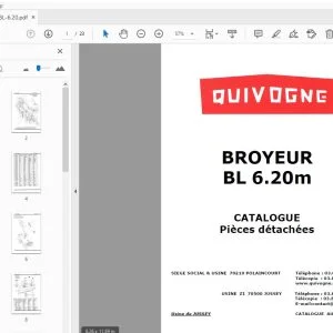 QUIVOGNE BROYEUR BL 6.20m CATALOGUE Pièces détachées - PDF