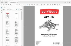 Quivogne APX-RS Operating, Maintenance & Parts Manual - PDF DOWNLOAD