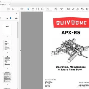 Quivogne APX-RS Operating, Maintenance & Parts Manual - PDF DOWNLOAD