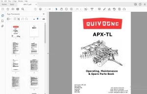 Quivogne APX-TL Operating, Maintenance & Spare Parts Manual - PDF