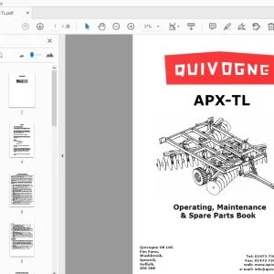 Quivogne APX-TL Operating, Maintenance & Spare Parts Manual - PDF