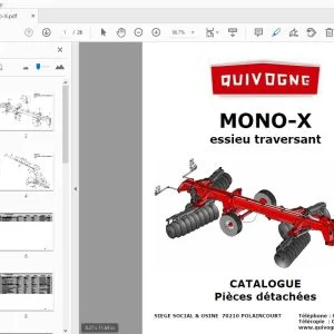 Quivogne MONO-X essieu traversant Catalogue Pièces détachées - PDF DOWNLOAD