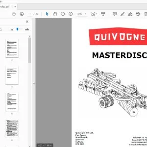 Quivogne Masterdisc Operating, Maintenance & Parts Manual - PDF DOWNLOAD