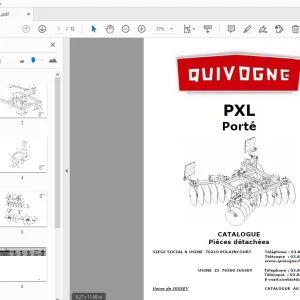 Quivogne PXL Porté CATALOGUE Pièces détachées - PDF DOWNLOAD