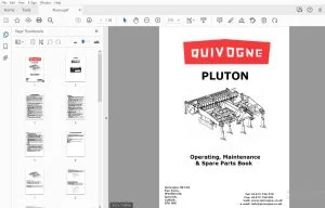 Quivogne Pluton Operating, Maintenance & Spare Parts Manual - PDF