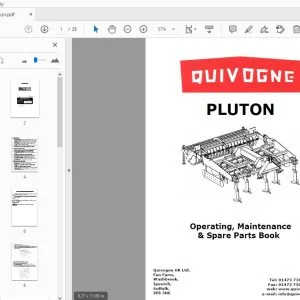Quivogne Pluton Operating, Maintenance & Spare Parts Manual - PDF