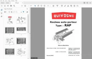 Quivogne Rap Rouleau auto-porteur Pièces détachées - PDF DOWNLOAD