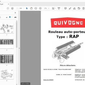 Quivogne Rap Rouleau auto-porteur Pièces détachées - PDF DOWNLOAD