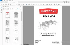 Quivogne Rollmot Operating, Maintenance & Parts Manual - PDF