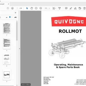 Quivogne Rollmot Operating, Maintenance & Parts Manual - PDF