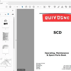 Quivogne SCD Operating, Maintenance & Parts Manual - PDF DOWNLOAD