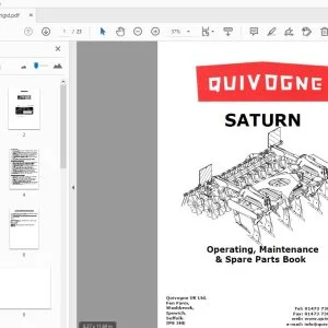 Quivogne Saturn Operating, Maintenance & Parts Manual - PDF