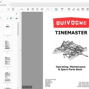 Quivogne Tinemaster Operating, Maintenance & Parts Manual - PDF DOWNLOAD