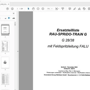 RAU-SPRiDO-TRAiN G G 2838 mit Feldspritzleitung FALU Ersatzteilliste - PDF DOWNLOAD