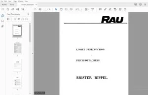 RAU BRISTER RIPPEL LWRET D’INSTRUCTION PIECES DETACHEES - PDF DOWNLOAD