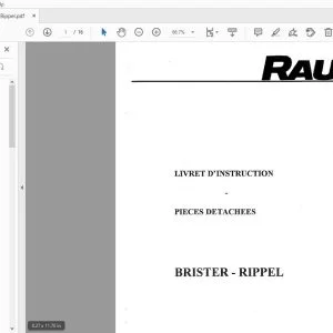 RAU BRISTER RIPPEL LWRET D’INSTRUCTION PIECES DETACHEES - PDF DOWNLOAD