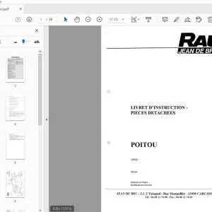 RAU POITOU LIVRET D'INSTRUCTION PIECES DETACHEES - PDF DOWNLOAD