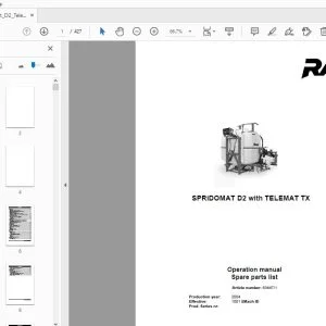 RAU SPRiDOMAT D2 with TELEMAT TX OPERATION & PARTS MANUAL - PDF DOWNLOAD