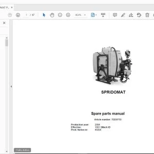 RAU SPRiDOMAT PARTS MANUAL 2004 - PDF DOWNLOAD