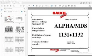 RAUCH ALPHAMDS 1131 1132 Twin-disc fertilizer spreader PARTS MANUAL - PDF DOWNLOAD