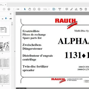 RAUCH ALPHAMDS 1131 1132 Twin-disc fertilizer spreader PARTS MANUAL - PDF DOWNLOAD