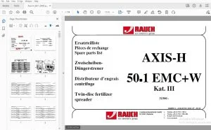 RAUCH AXIS-H 50.1 EMC+W Kat. III Twin-disc fertilizer spreader Parts Manual - PDF DOWNLOAD