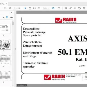 RAUCH AXIS-H 50.1 EMC+W Kat. III Twin-disc fertilizer spreader Parts Manual - PDF DOWNLOAD