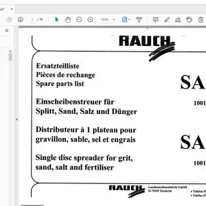 RAUCH SA71 SA121 Single disc spreader for grit, sand, salt & fertiliser Parts Manual - PDF DOWNLOAD
