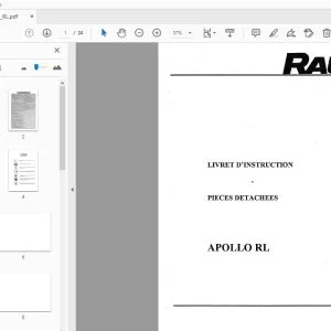 Rau Apollo RL LIVRET D'INSTRUCTION PIECES DETACHEES - PDF DOWNLOAD