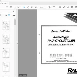 Rau CYCLOTiLLER CH 1125/30 A, CK 1425/30 A, CH 2030 - 45 A Kreiselegge Ersatzteillisten - PDF