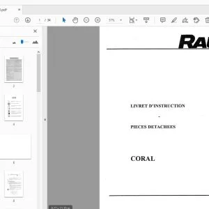 Rau Coral LIVRET D'INSTRUCTION PIECES DETACHEES - PDF DOWNLOAD