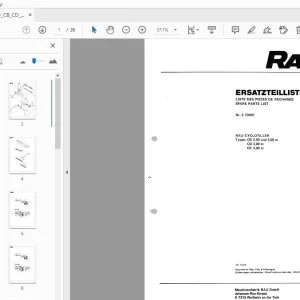 Rau Cyclotiller CB 2,50 & 3,00m CD 3,00m CE 3,00m Parts Manual  - PDF DOWNLOAD