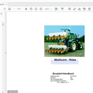 Rau Kleine Multicorn Rube Ersatzteil-Handbuch 2003 - PDF DOWNLOAD