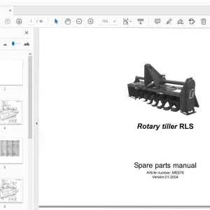 Rau Rotary Tiller RLS Parts Manual - PDF DOWNLOAD