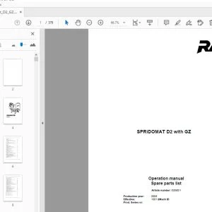 Rau SPRiDOMAT D2 with GZ Operation & Parts Manual 2004 - PDF DOWNLOAD