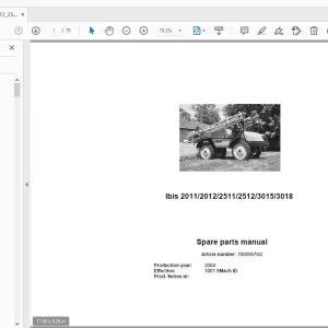 Rau Vicon Ibis 2011/2012/2511/2512/3015/3018 Parts Manual - PDF DOWNLOAD