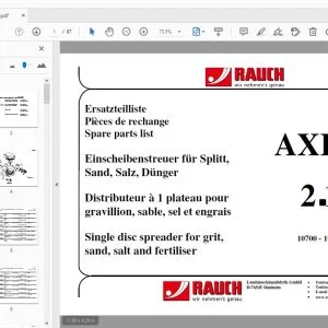 Rauch AXEO 2.1 Single disc spreader for grit, sand, salt and fertiliser Parts Manual - PDF DOWNLOAD