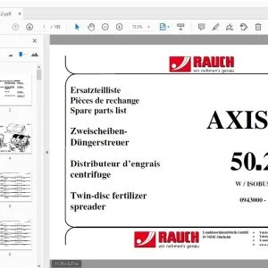 Rauch AXIS M 50.2 Twin-disc fertilizer spreader Parts Manual - PDF DOWNLOAD