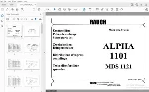 Rauch Alpha 1101 MDS 1121 Twin-disc fertilizer spreader Parts Manual - PDF DOWNLOAD