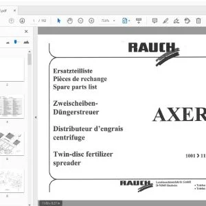 Rauch Axera H Twin-disc fertilizer spreader Parts Manual - PDF DOWNLOAD