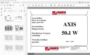 Rauch Axis 50.1 W Twin-disc fertilizer spreader Parts Manual - PDF DOWNLOAD